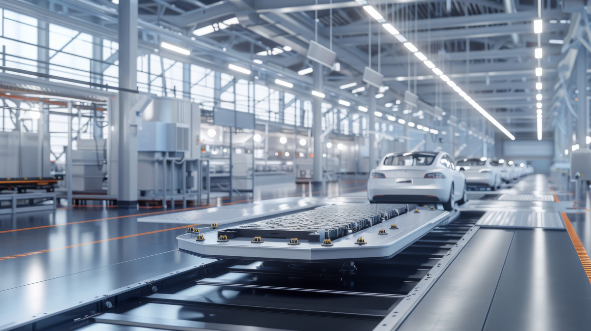 Fertigungslinie für Elektroautos mit SAP-gestütztem ERP-System