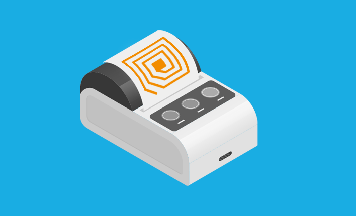 Grafische Darstellung eines RFID Druckers